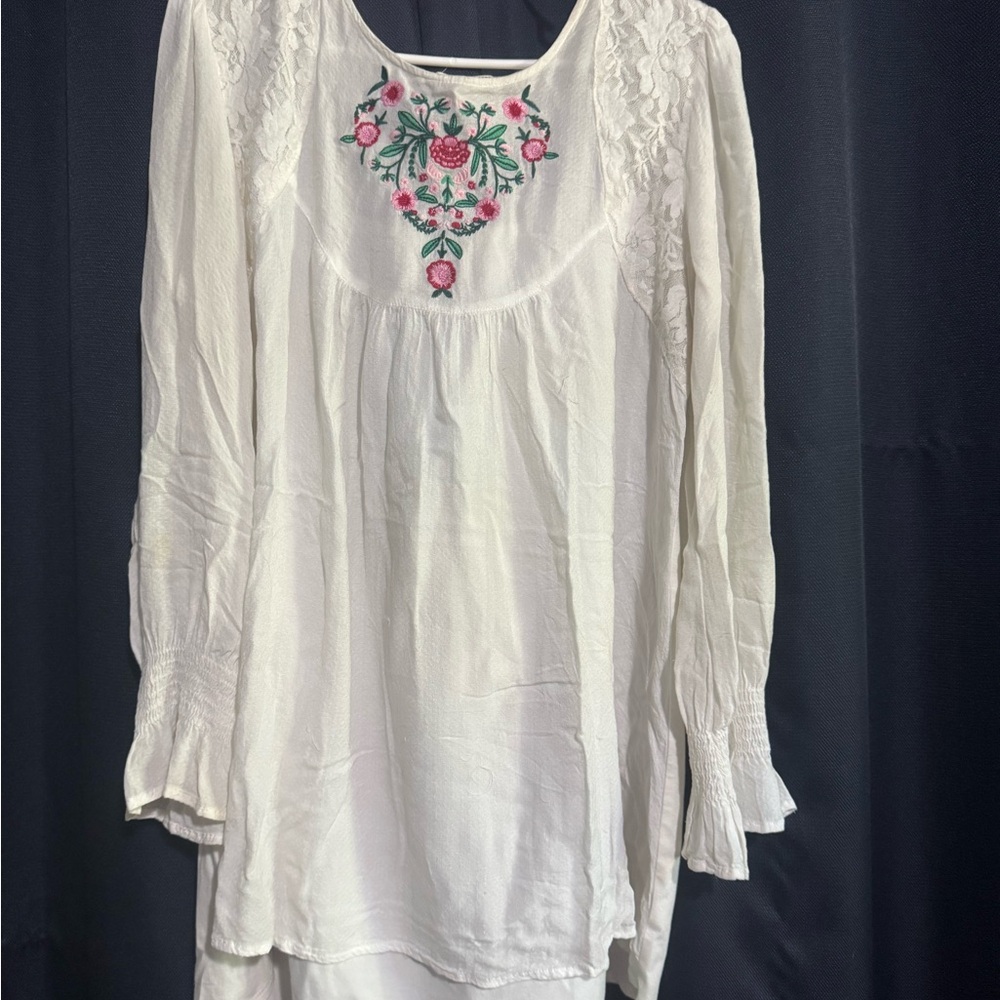 Embroidered White Blouse